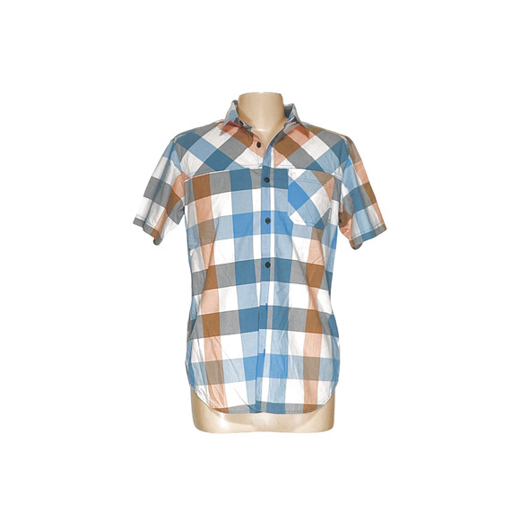 Columbia Men's Orange Gingham Canvas Shirt - Picture 1 of 4